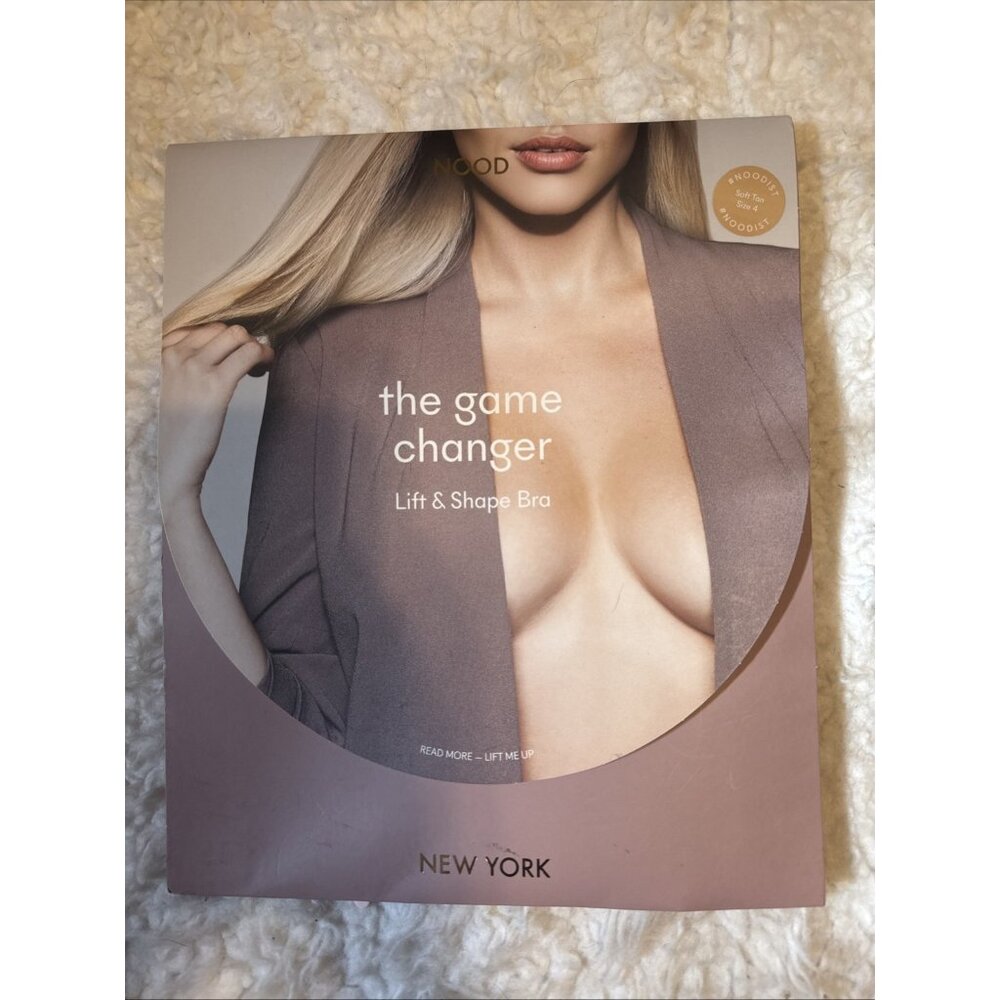 NOOD The Game Changer Lift & Shape Adhesive Bra Soft Tan Size 4 Sticky 3 PAIR